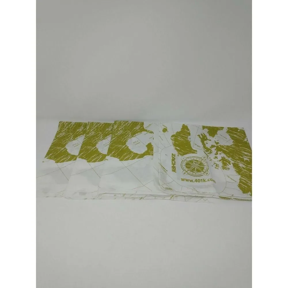 Zachry North American Map Bandanas Lot Of 4 Unique Design Special Deal Green Wht